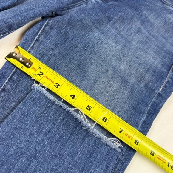 Mother High Waisted Looker Ankle Fray Jeans Womens 24 Blue Skinny Raw Hem - Picture 13 of 15